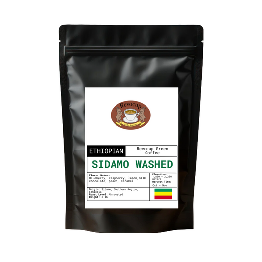 Ethiopian Sidamo Washed Green Coffee Beans – Unroasted Specialty Grade | Single Origin |  5lb/80 oz